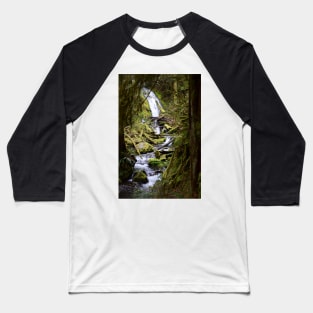 Woodsy Waterfall in the Hoh Rainforest Baseball T-Shirt